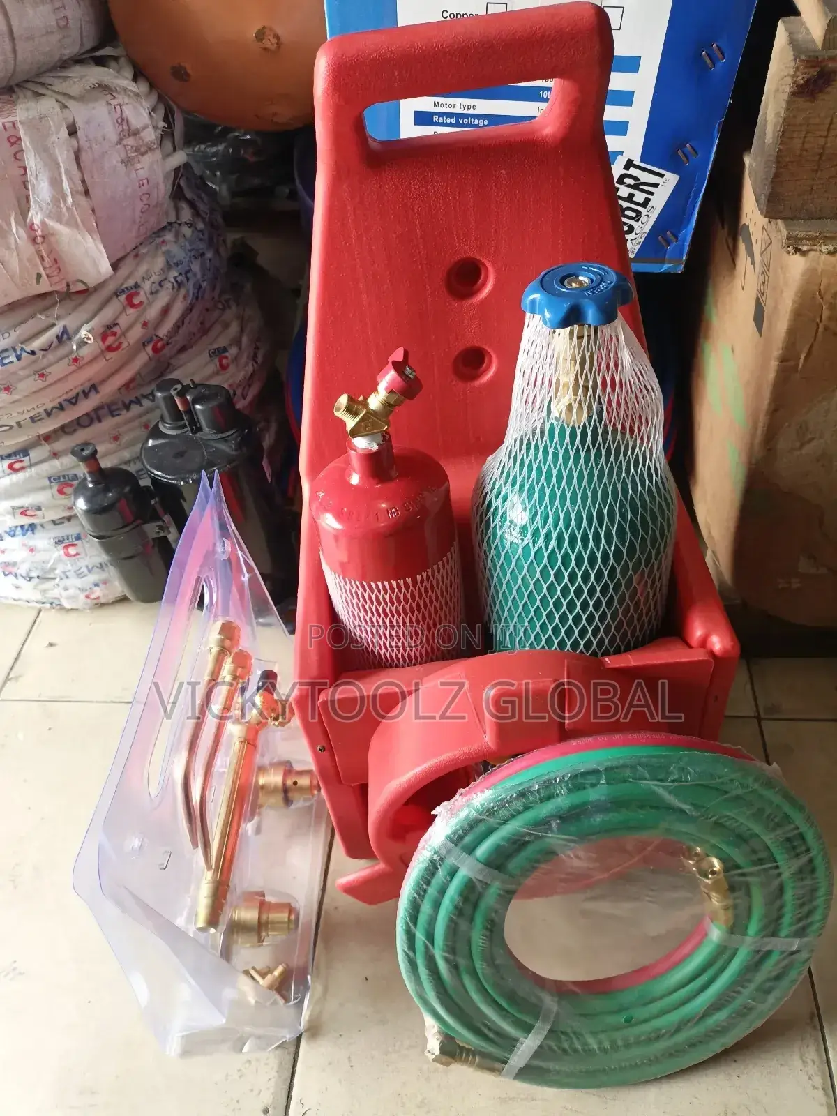 Portable Oxygen-Acetylene Welding and Cutting Torch Kit.