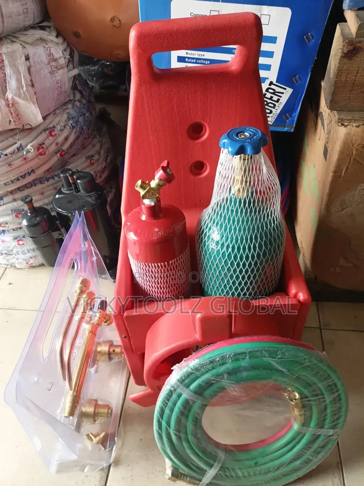 Portable Oxygen-Acetylene Welding and Cutting Torch Kit.