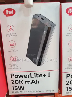 Itel 20000mah 15w Type-C Output Fast Charging T162 Power Bank