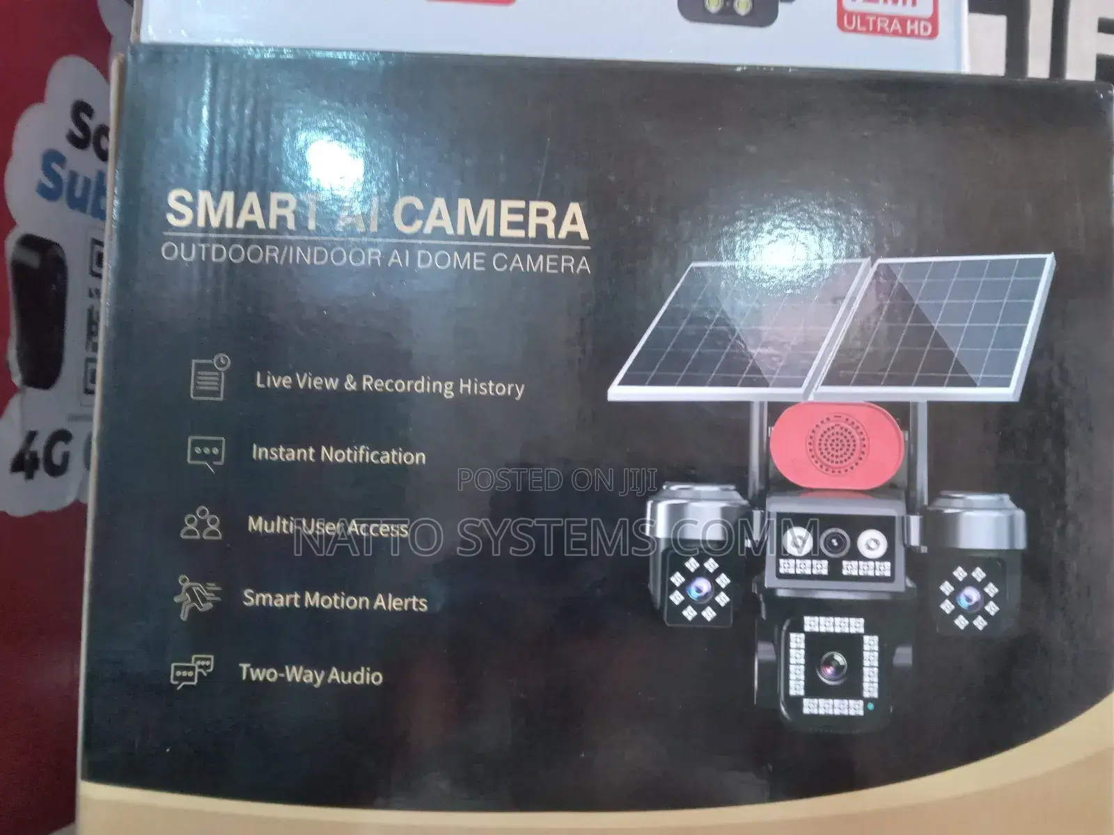 Solar CCTV Camera 4 Lens Multiple Users