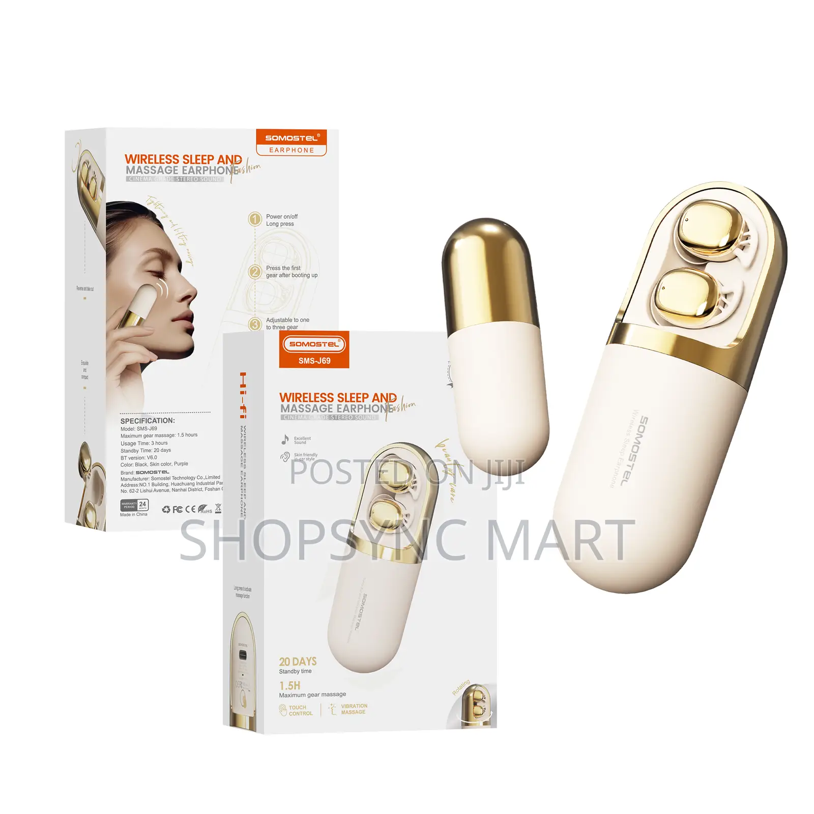 Lifestyle Bluetooth Earbuds With Vibration Therapy