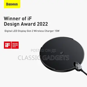 Baseus Digital Led Display Gen 2 Wireless Charger 15w Black