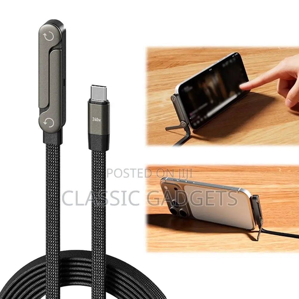 Fast Charging Foldable Bracket 2 in 1 240w Type C Data Cable
