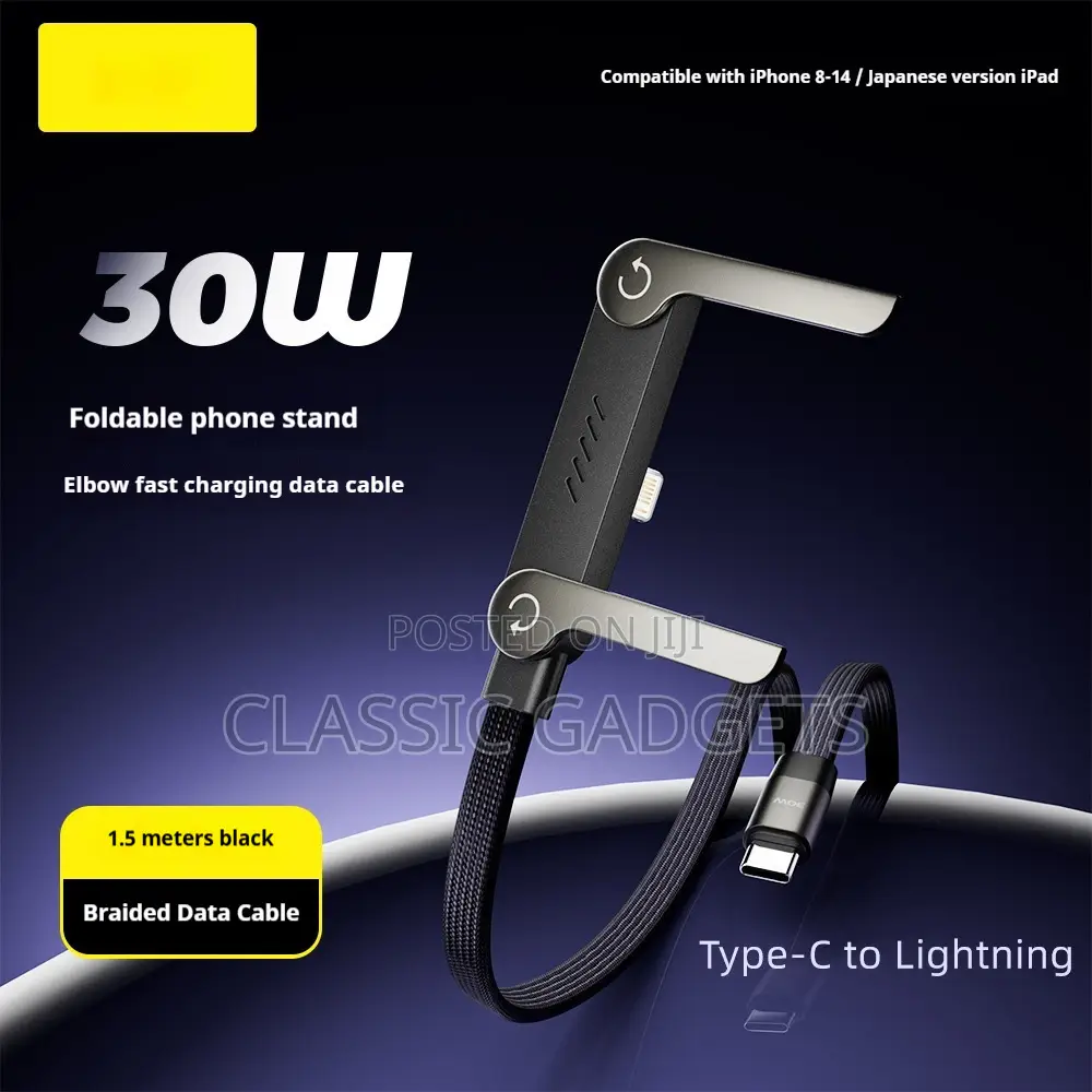 Fast Charging Foldable Bracket 2 in 1 240w Type C Data Cable