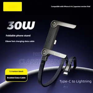 Fast Charging Foldable Bracket 2 in 1 240w Type C Data Cable