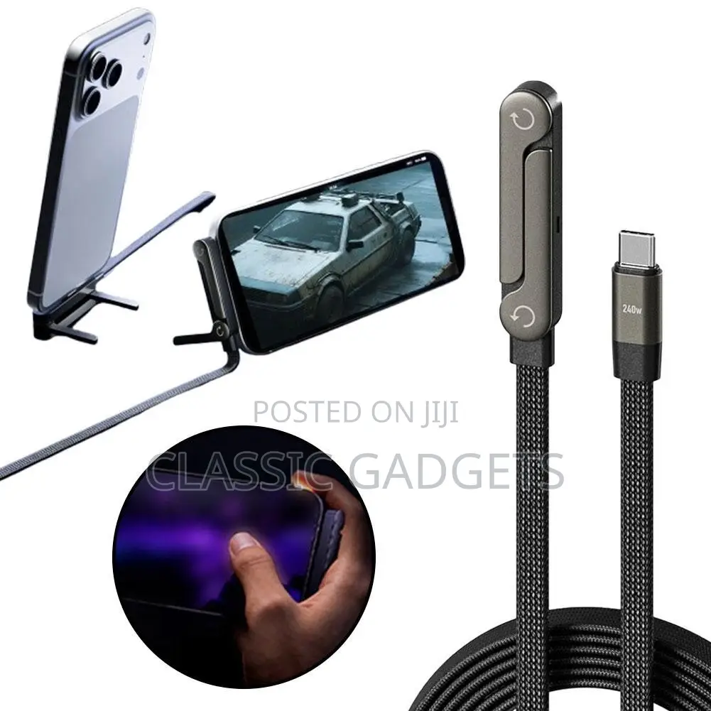 Fast Charging Foldable Bracket 2 in 1 240w Type C Data Cable