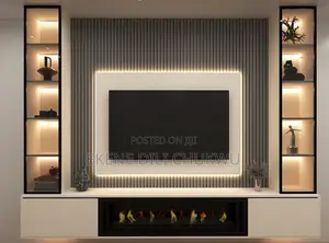 Luxury Marble Tv Feature Wall With Floating Console