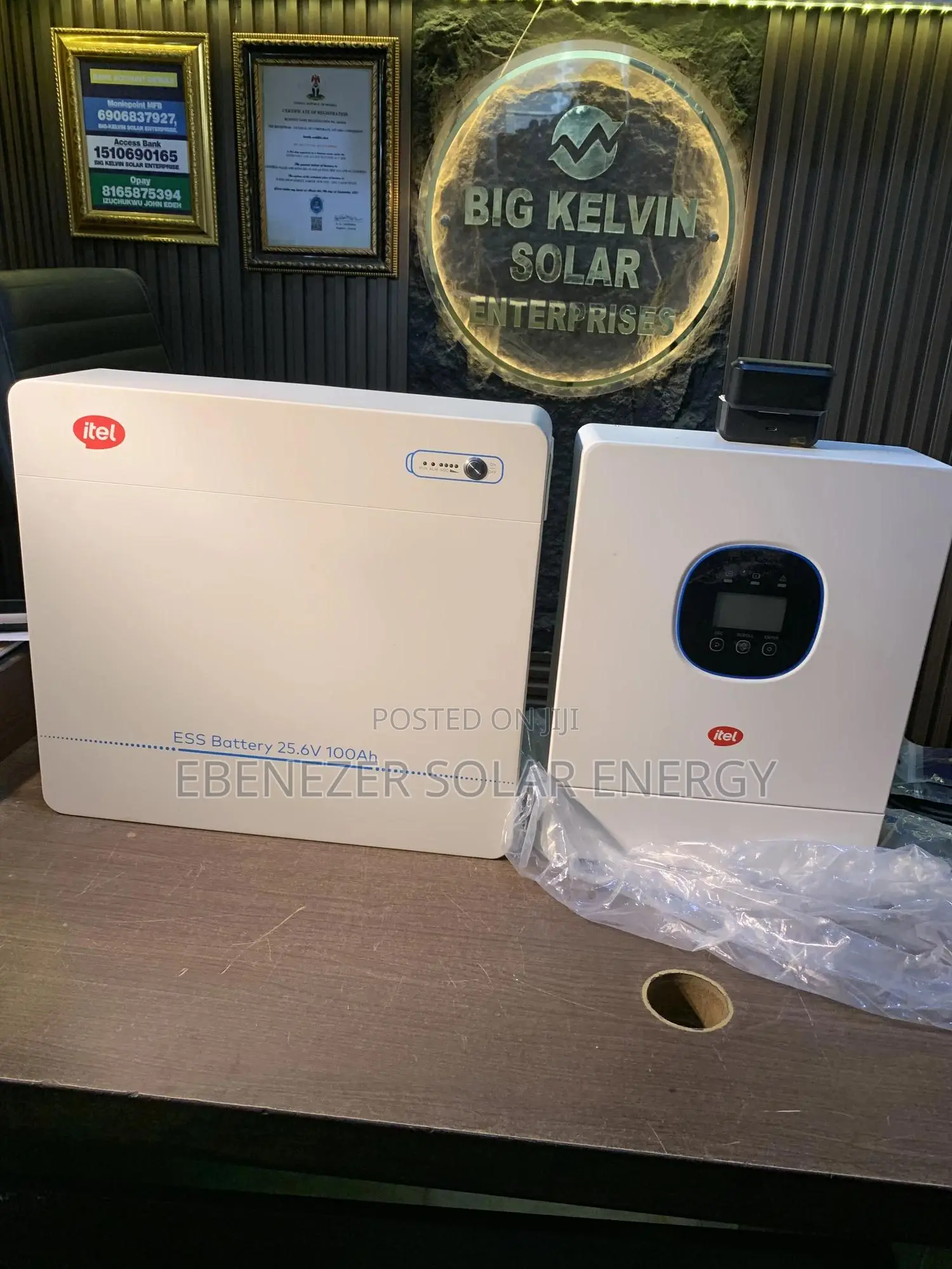 2.5kwh Itel Battery/ 3.6kva Inverter/ 4pics of 400w Panels Full Setup ...