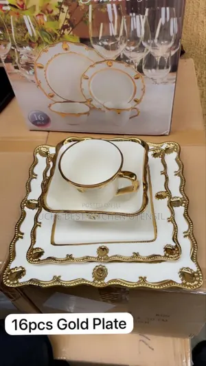 16pcs Gold Dinner Set
