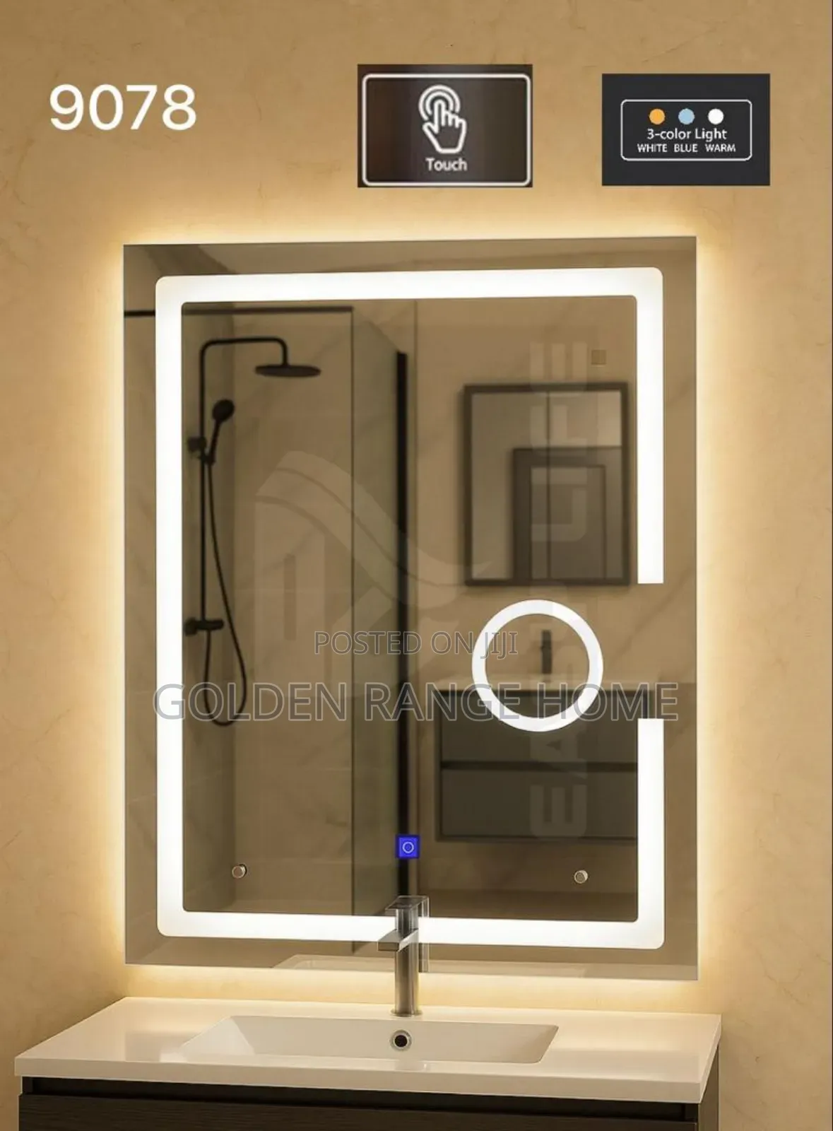 Square Shape Bathroom Led Mirror