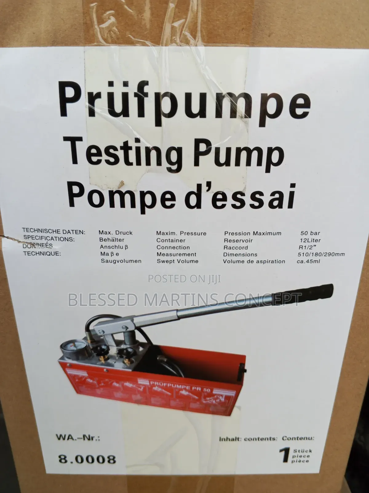 Manual Hydrostatic Pressure Testing Machine