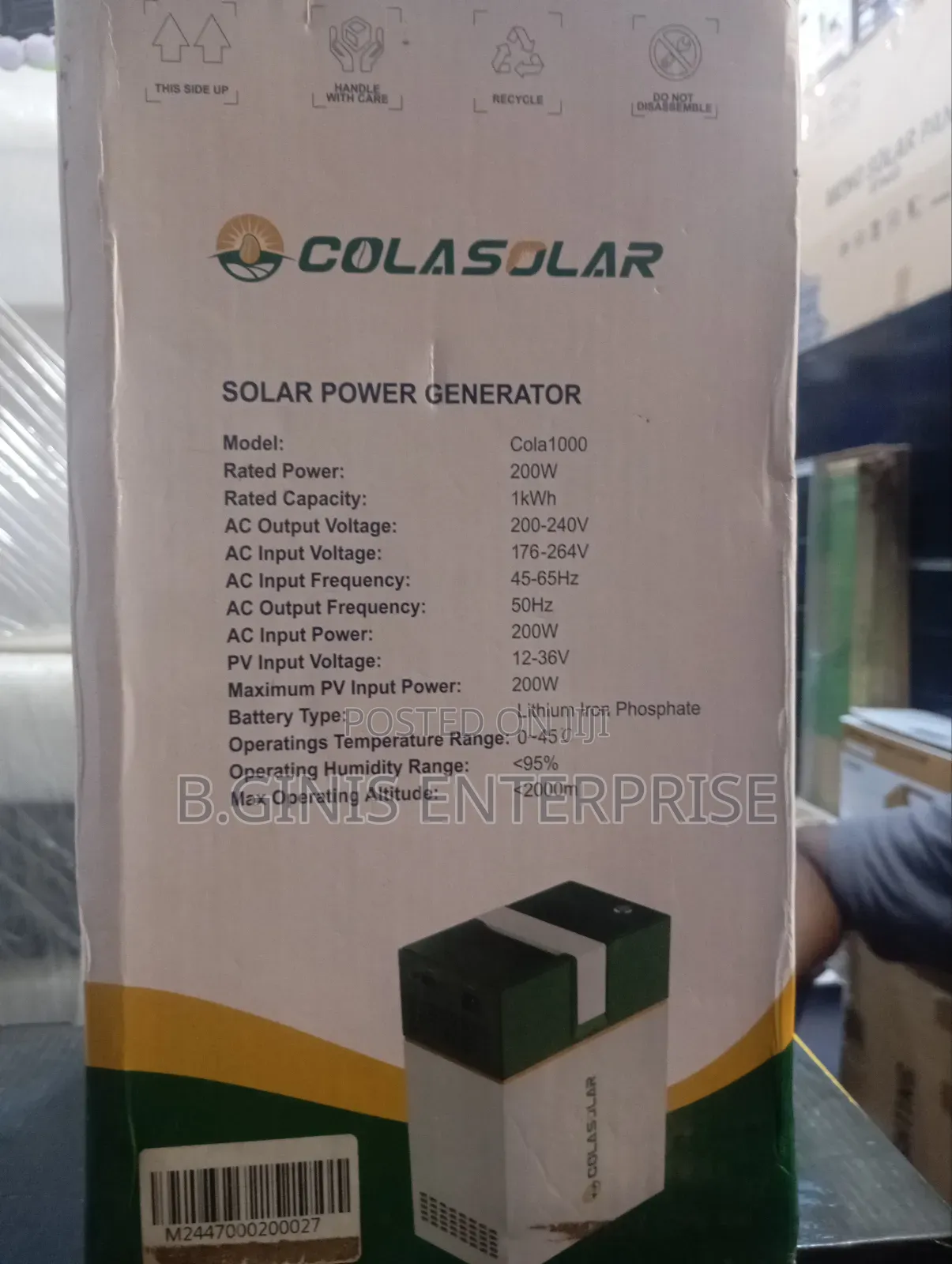Powerful Colasolar 1kw Solar Generator