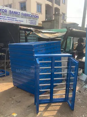 Blue Casement Window With Stainless Pipe Burglary