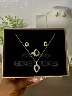3-in-1 Luxury Tear-Drop Jewelry Set – Necklace, Earrings Ring
