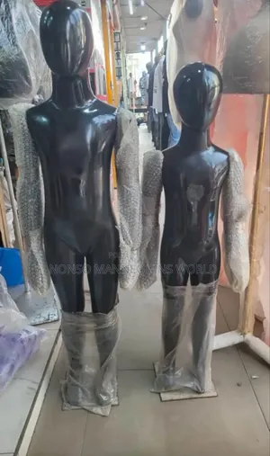 Glossy Black Unisex Kids Fibre Made Mannequin