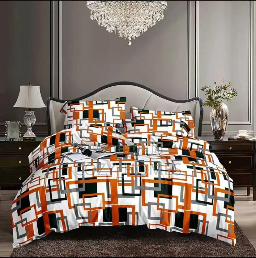 Geometric Bedsheet With Duvet Set and Pillowcases