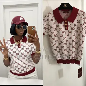 Collar Neck Gucci Knit Top One Size Fit M L Xl