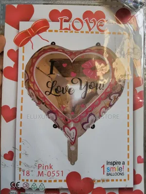 Gold Design I Love You Val Balloon