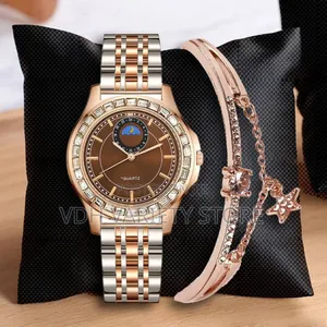 Women's Watch Set With Baracwlet and Box