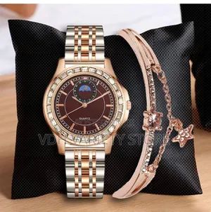 Women's Watch Set With Baracwlet and Box