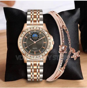 Women's Watch Set With Baracwlet and Box