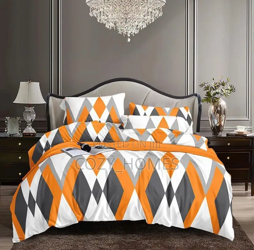 Diamond Pattern Bedsheet, Duvet and Pillowcases Set (7x7)