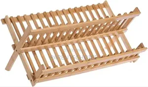 Solid Wood Drain Dish Rack Kitchen Storage Storage Rack