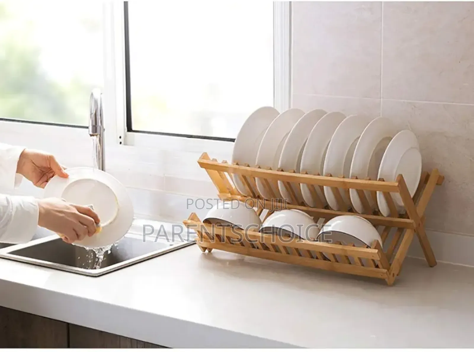 Solid Wood Drain Dish Rack Kitchen Storage Storage Rack