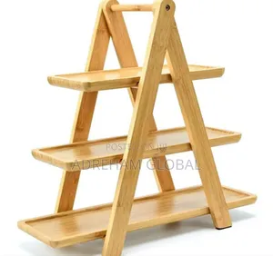 Multifunctional 3tier Wooden Buffet Platter,Food Pastry Serving Tray