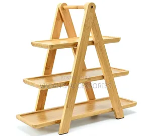 Multifunctional 3tier Wooden Buffet Platter Display Serving Tray.