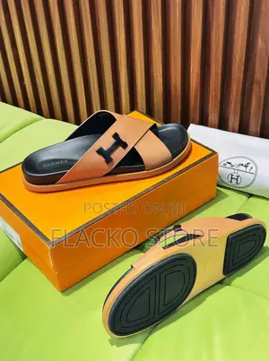 Original Hermes Leather Slippers