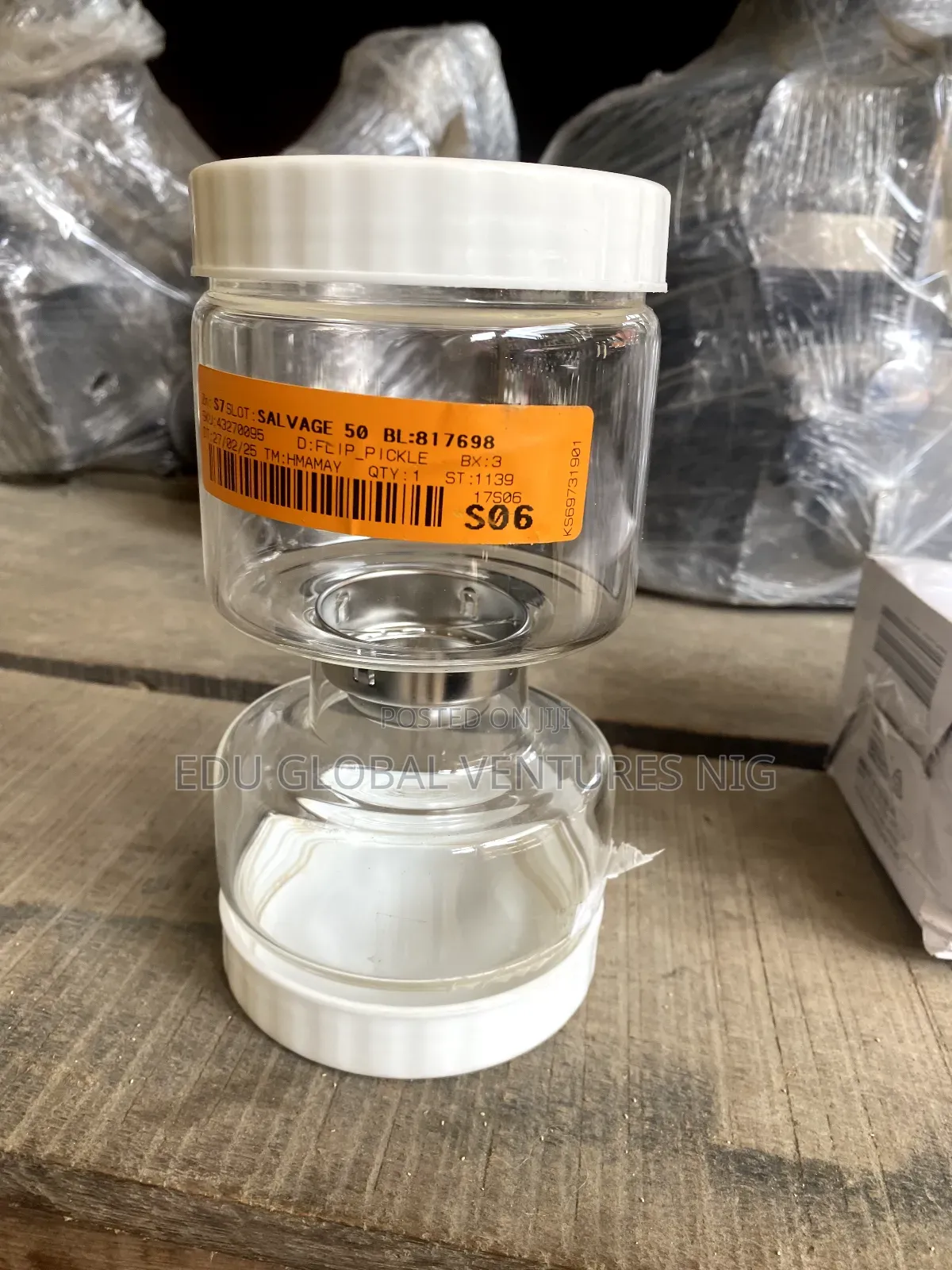 Flip Pickle Jar Glass