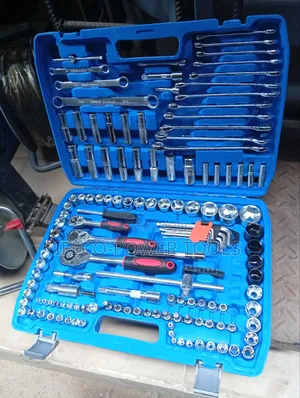 Mechanics Tool Set Housed in a Blue Plastic Case,
