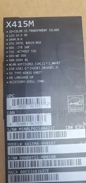 New Laptop Asus 4GB Intel Celeron HDD 1T
