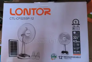 Solar Rechargeable Lontor Table Fan