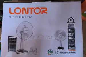 Solar Rechargeable Lontor Table Fan