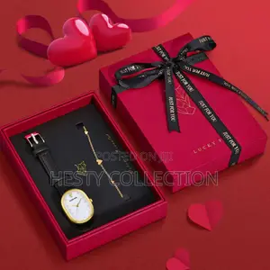 Wristwatch and Fancy Bracelet Valentine Gift for Her