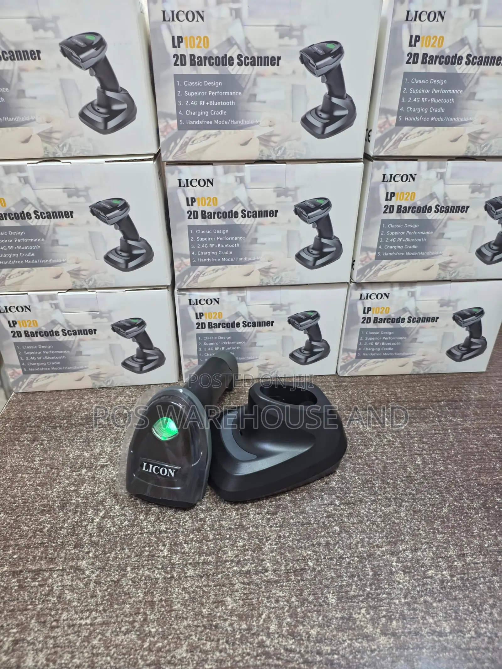 Licon Bluetooth Barcode Scanner With Charger Base