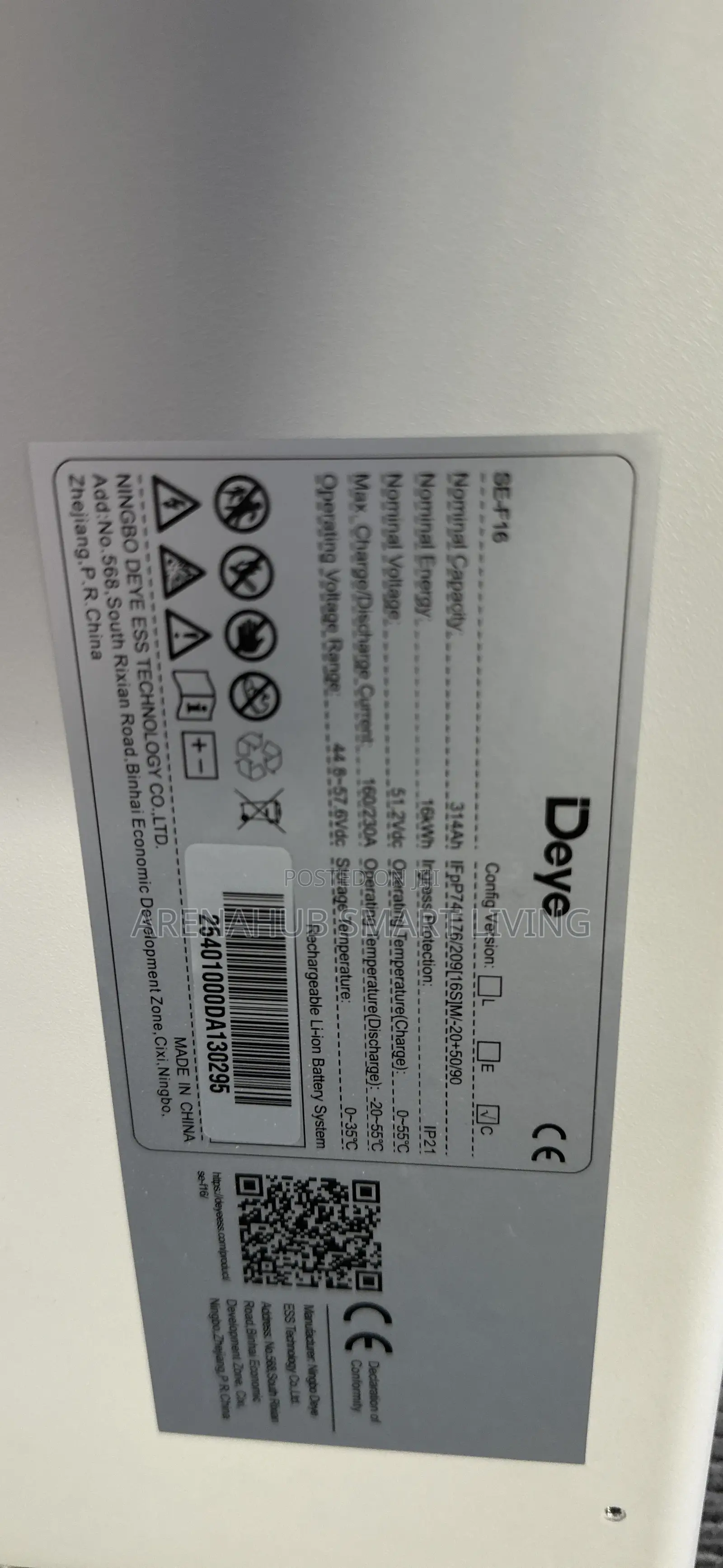 Deye 16kwh 48v Lithium Battery