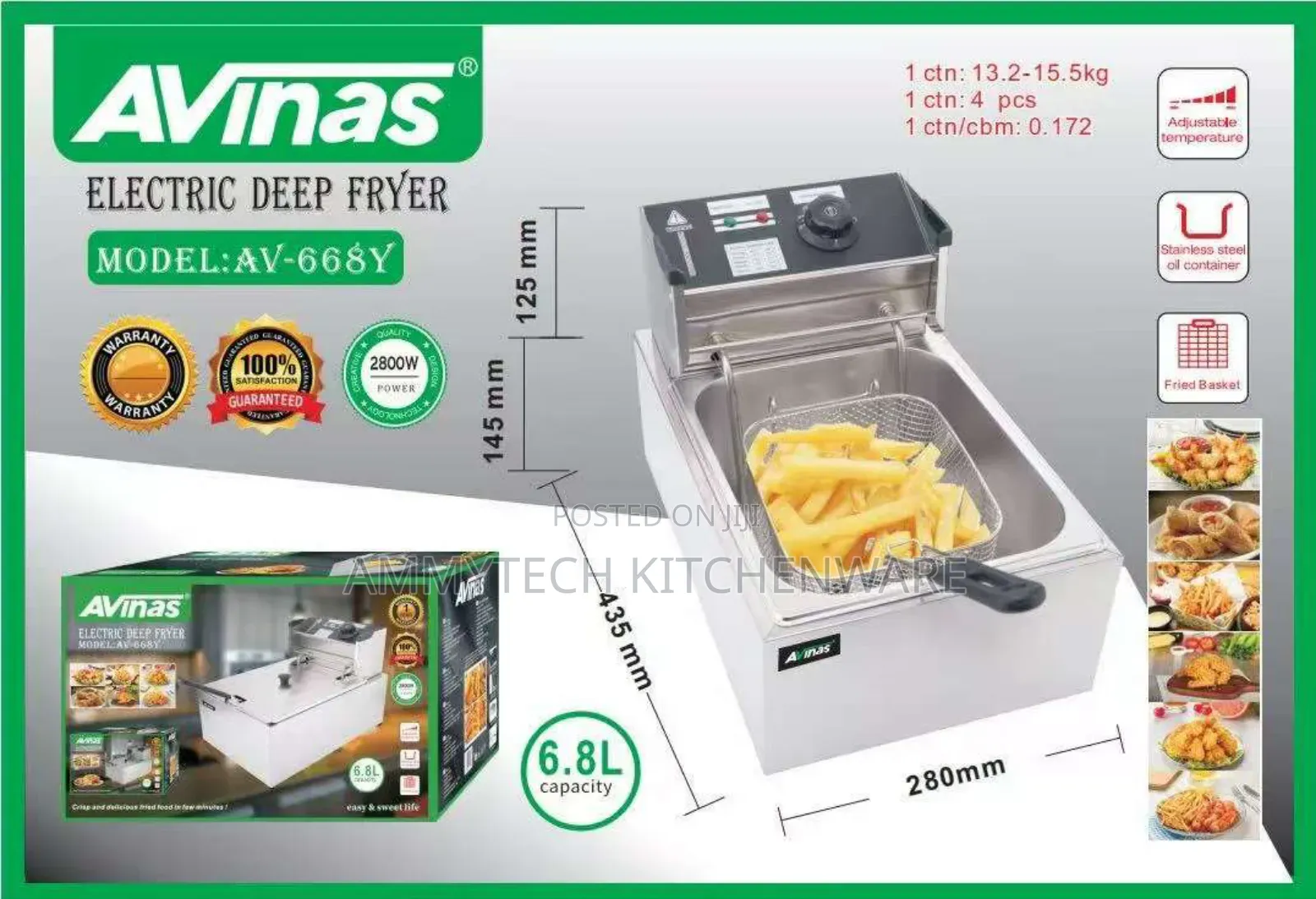 Avinas Single Deep Fryer