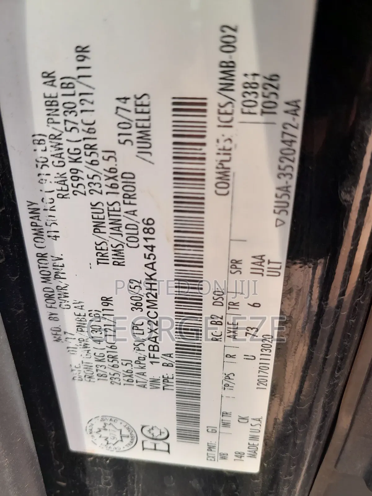 Ford E350 2017 Black
