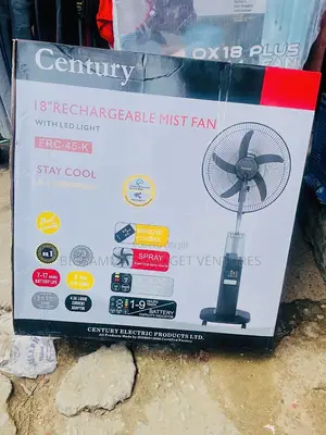 7 To 17hrs 18inch Rechargeable Mist Fan