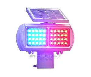 One Red And One Blue Solar Double Sides Flash Warning Light