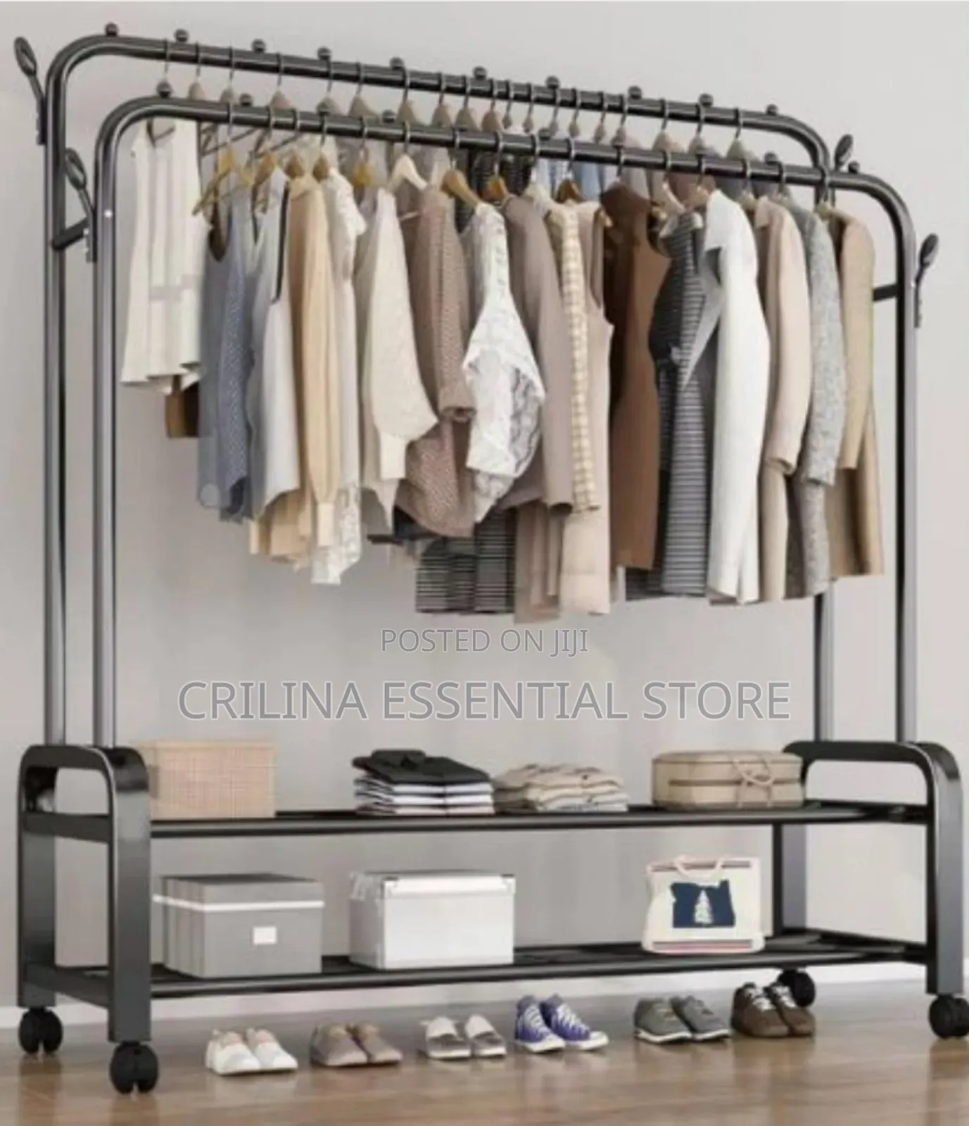 48kg Double Pole Heavy Duty Metal Clothes Hanger