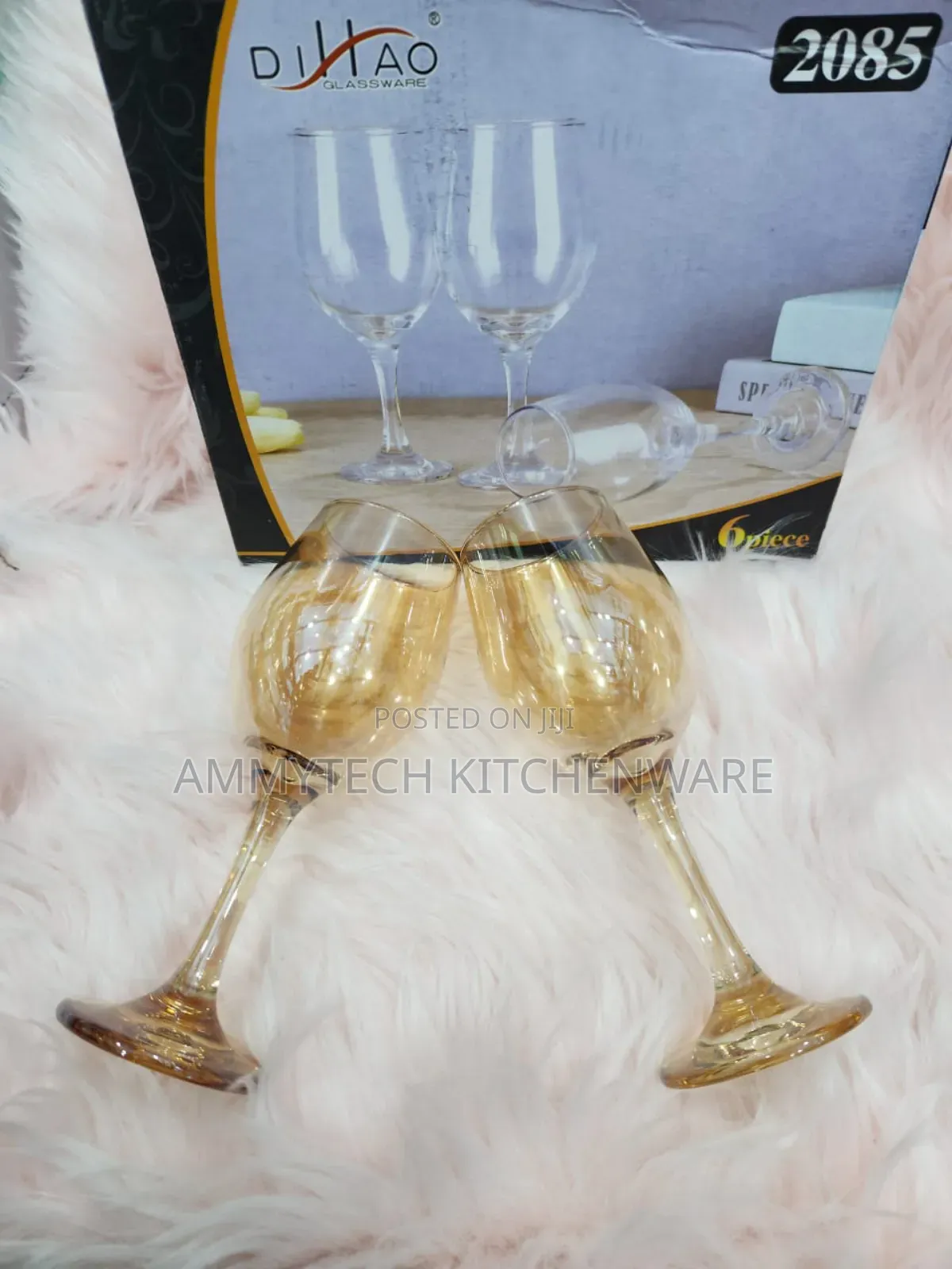 Transparent Gold Wine Glass🍷