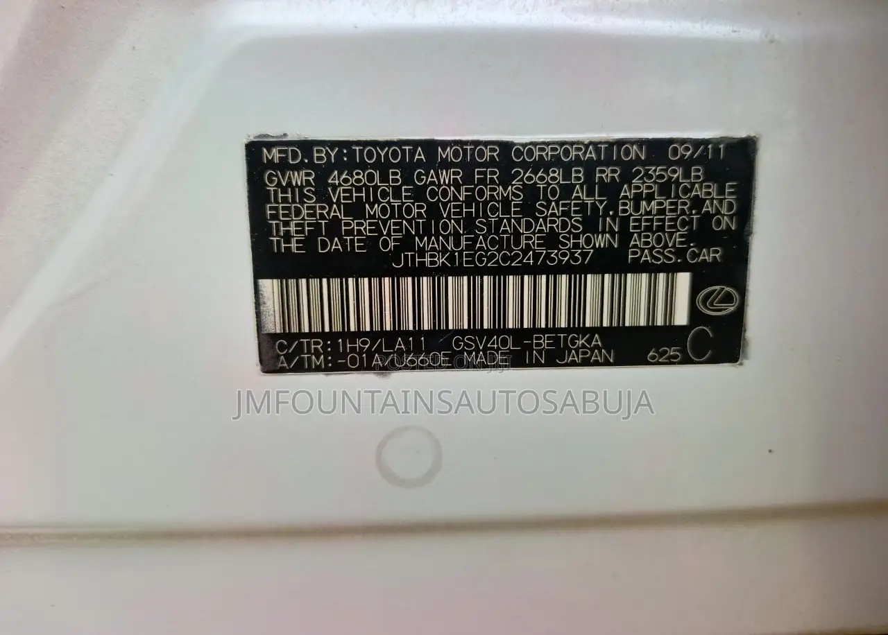 Lexus ES 350 2012 White
