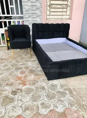 Black Bedframe and Chair Available