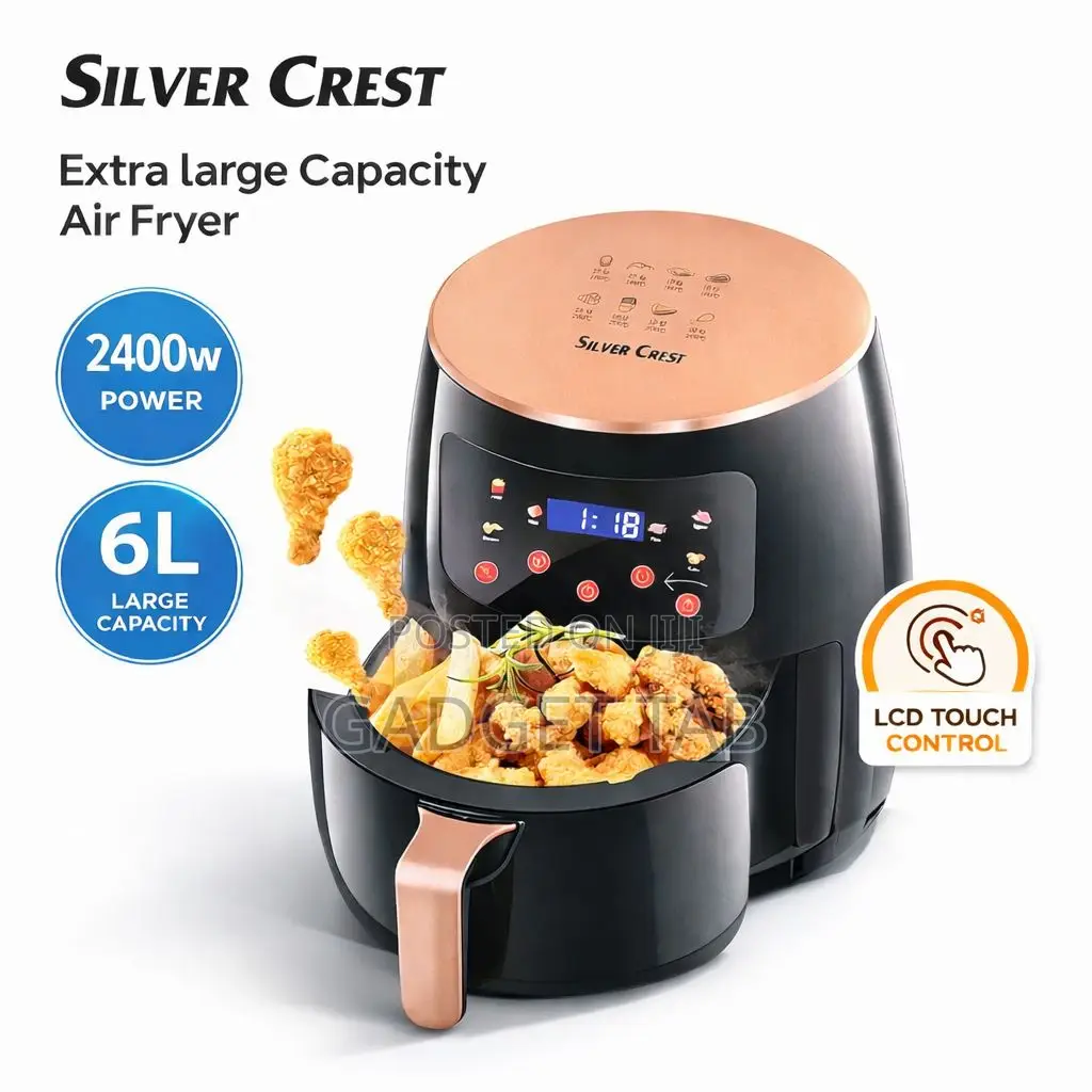 Silver Crest 6 Liters Extra Large Capacity Airfryer Torch Control