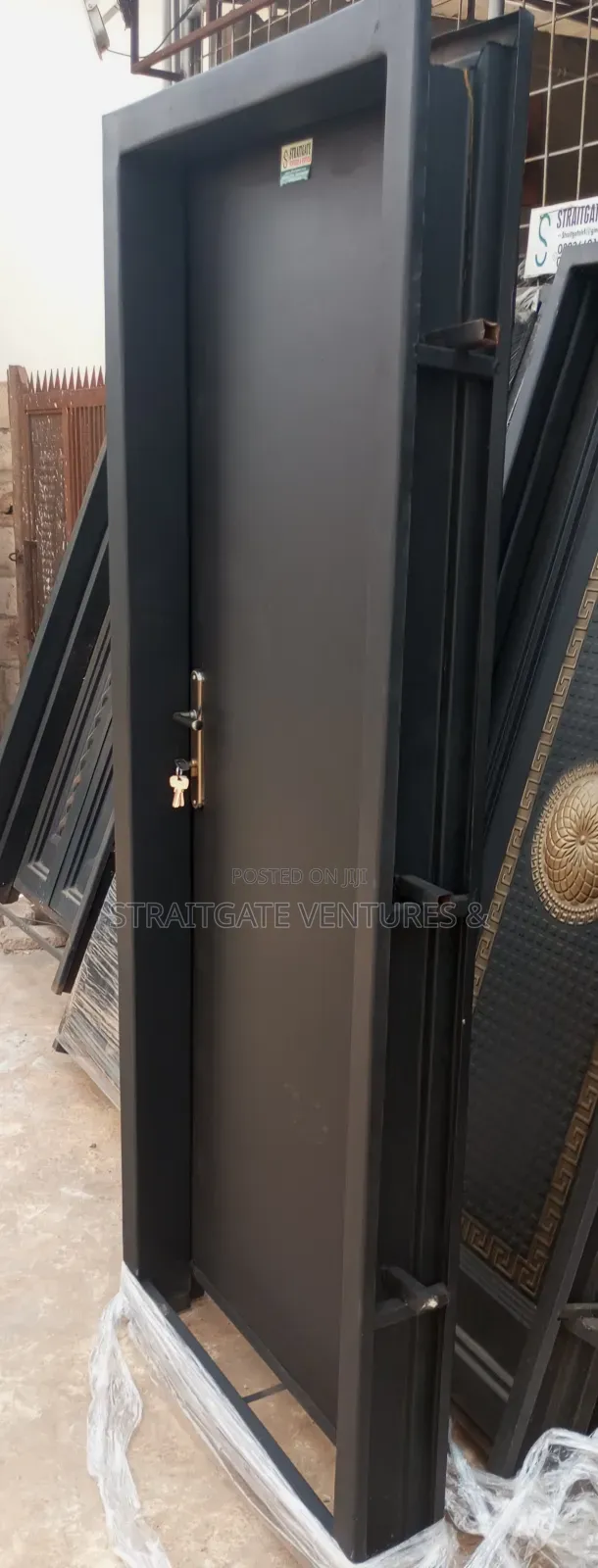 Plain Black Security Door