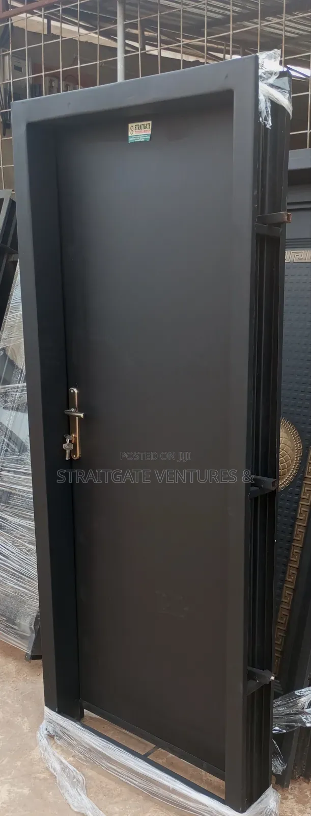 Plain Black Security Door